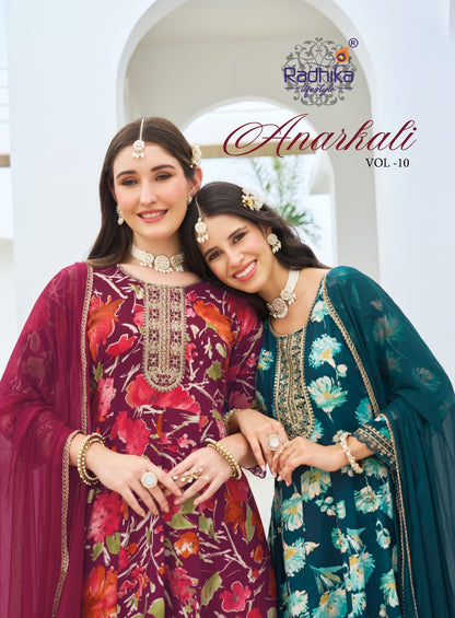 Anarkali Vol 10 Radhika Lifestyle Reyon Readymade Pant Style Suits Manufacturer India