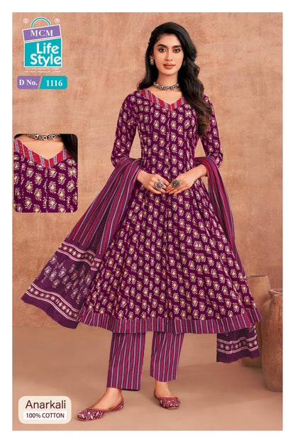 Anarkali Vol 11 Mcm Lifestyle Readymade Cotton Pant Suits Manufacturer India