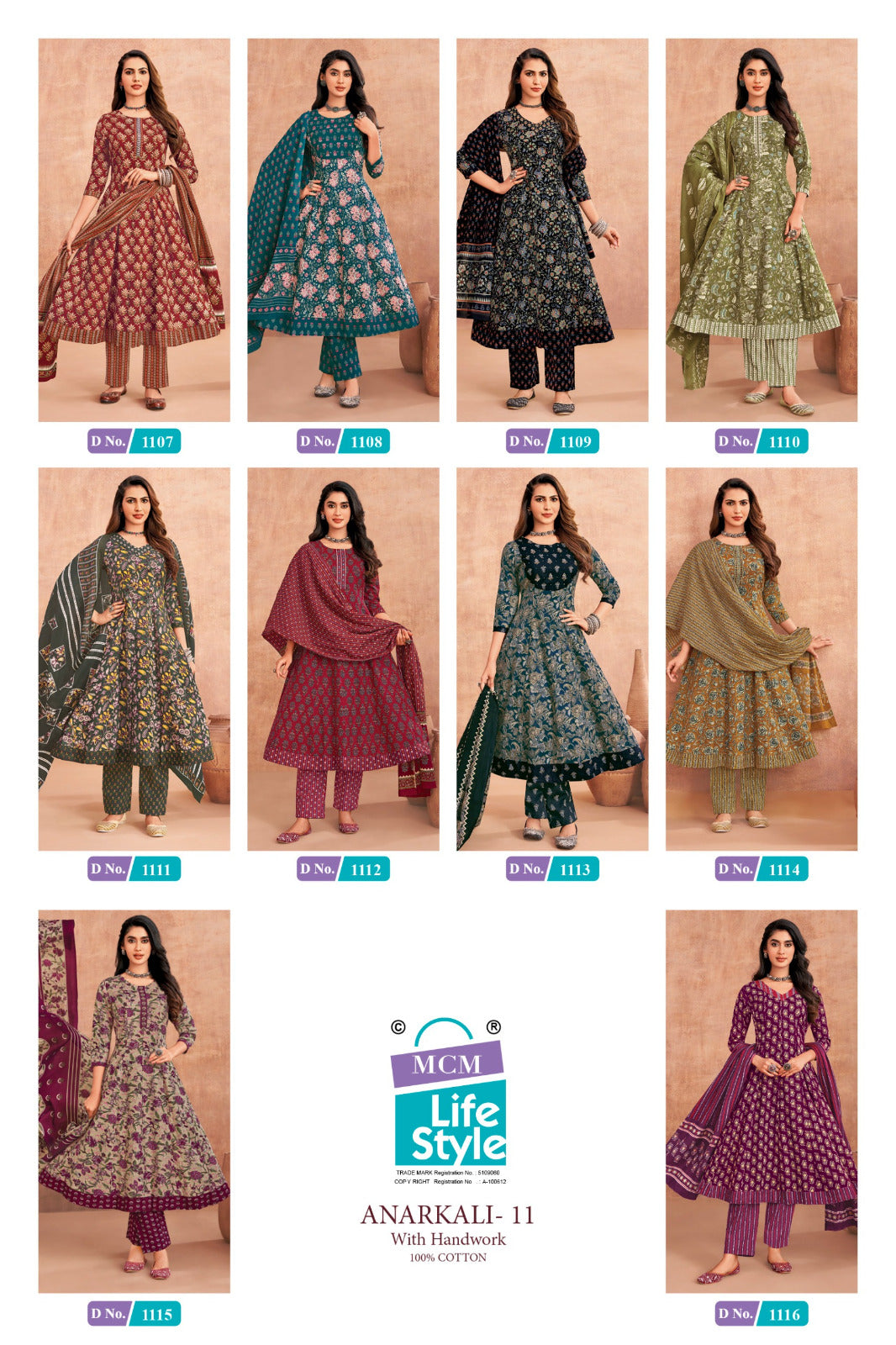Anarkali Vol 11 Mcm Lifestyle Readymade Cotton Pant Suits Manufacturer India
