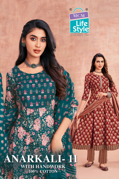 Anarkali Vol 11 Mcm Lifestyle Readymade Cotton Pant Suits Manufacturer India