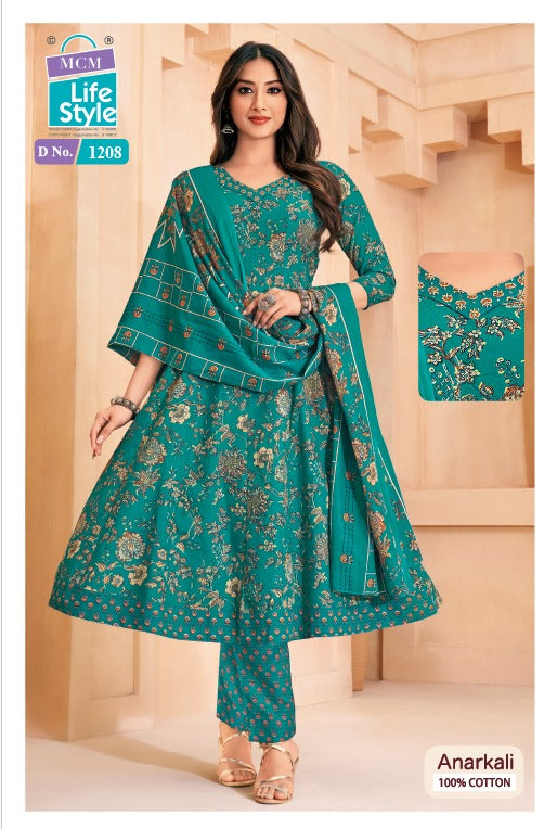 Anarkali Vol 12 Mcm Lifestyle Readymade Cotton Pant Suits Wholesale Rate