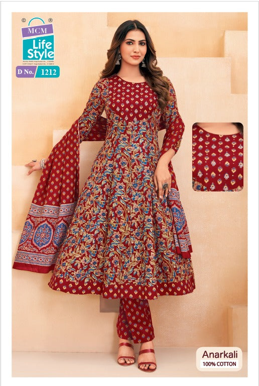 Anarkali Vol 12 Mcm Lifestyle Readymade Cotton Pant Suits Wholesale Rate