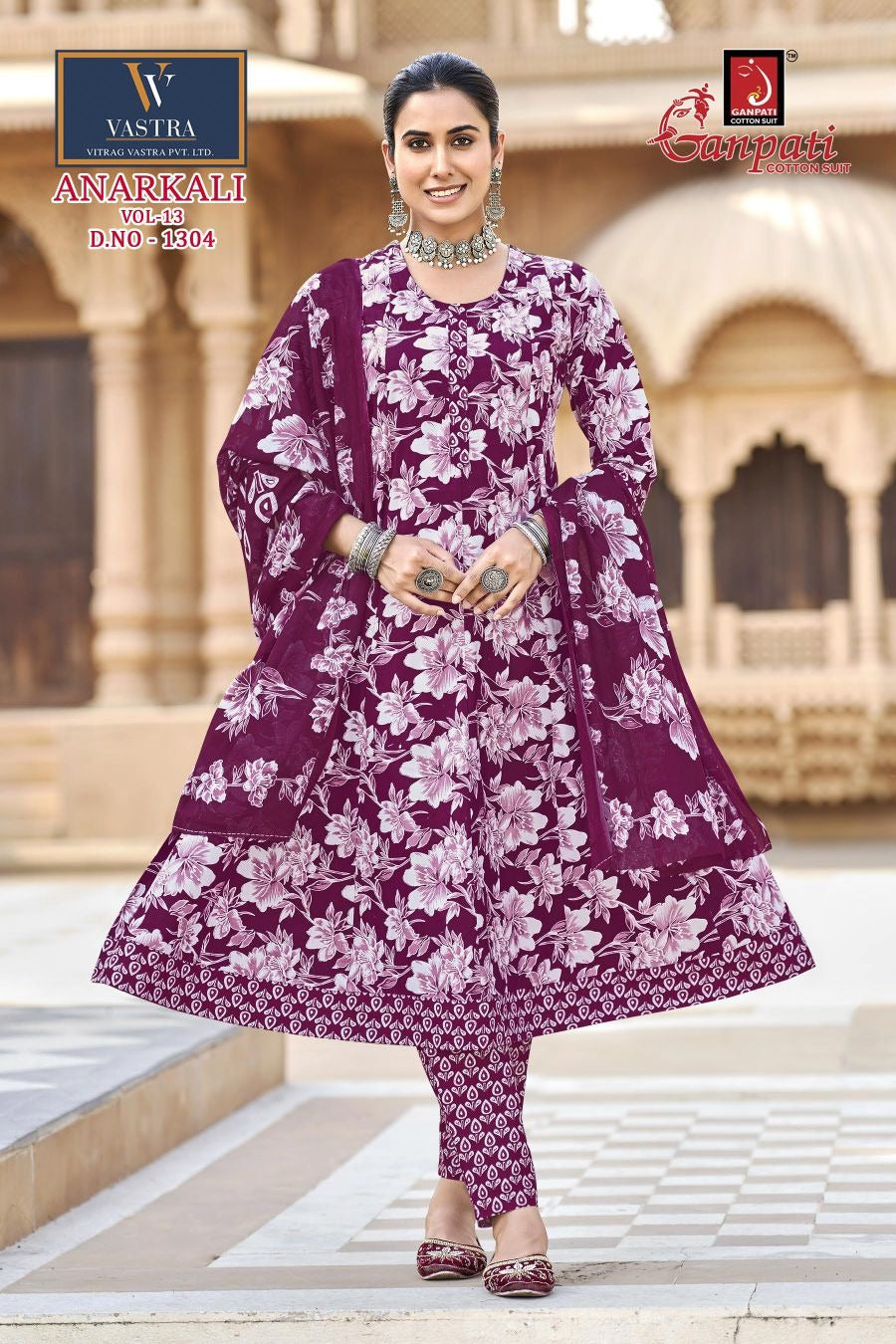 Anarkali Vol 13 Ganpati Readymade Cotton Pant Suits Supplier Gujarat