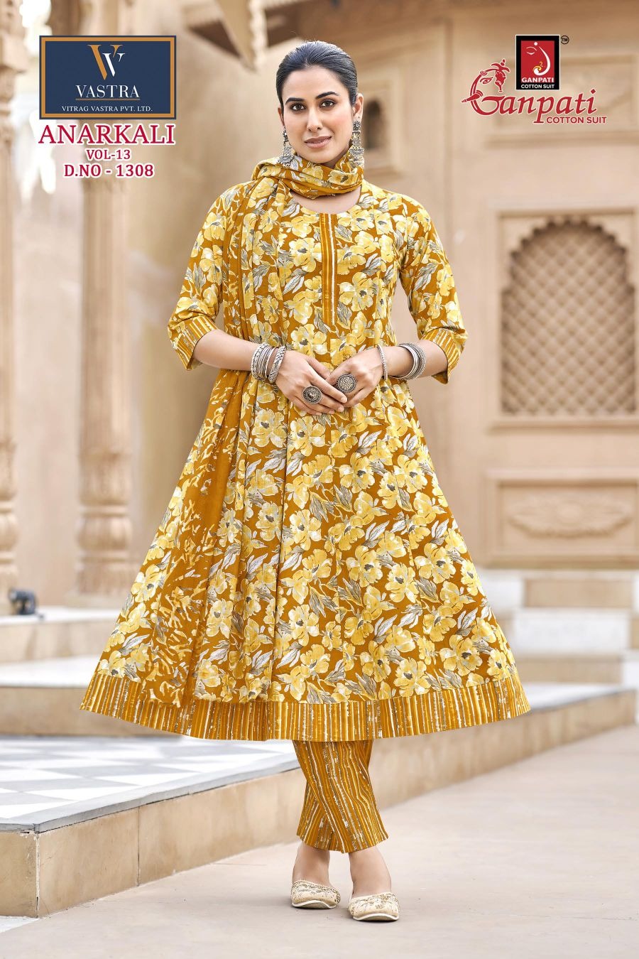 Anarkali Vol 13 Ganpati Readymade Cotton Pant Suits Supplier Gujarat