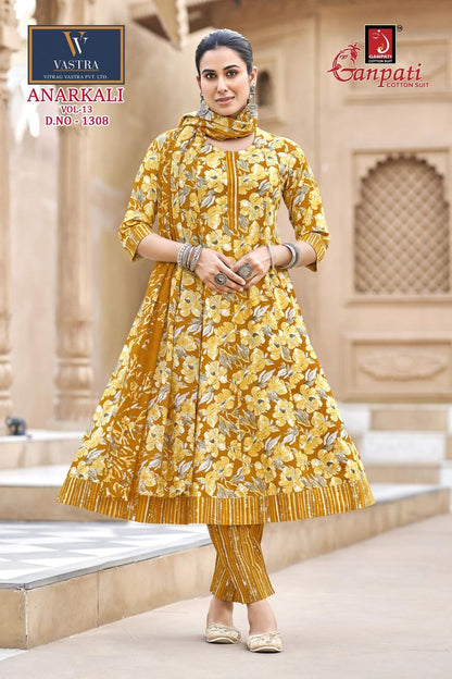Anarkali Vol 13 Ganpati Readymade Cotton Pant Suits Supplier Gujarat