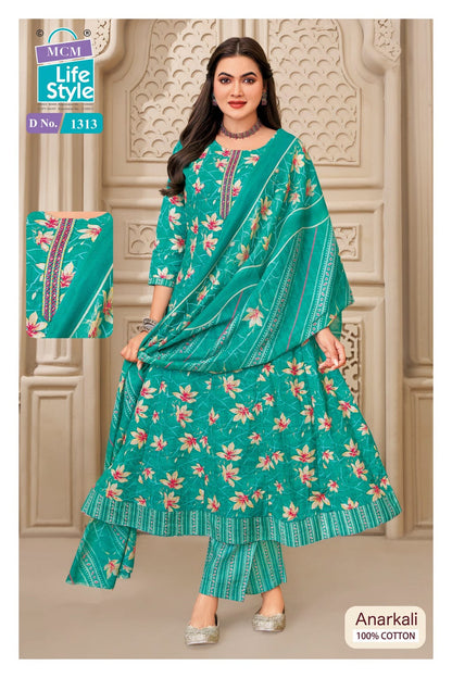 Anarkali Vol 13 Mcm Lifestyle Readymade Cotton Pant Suits Supplier