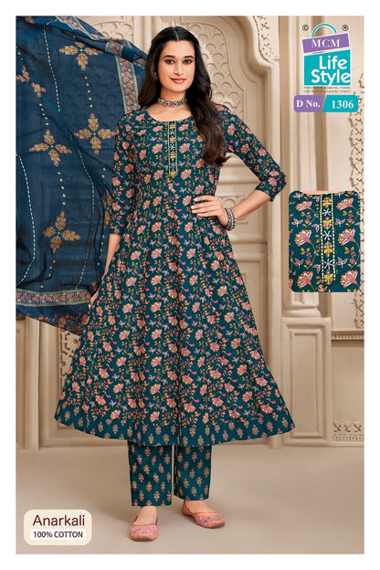 Anarkali Vol 13 Mcm Lifestyle Readymade Cotton Pant Suits Supplier
