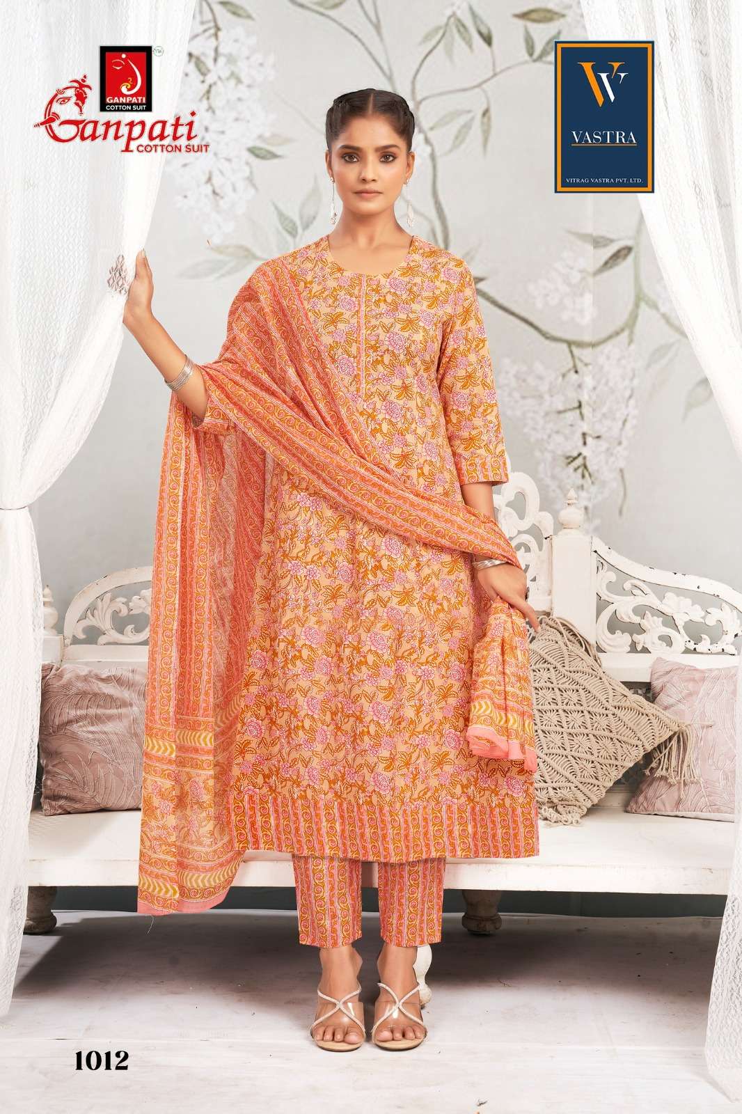 Anarkali Vol 1 Vastra Ganpati Cotton Jaipuri Readymade Pant Style Suits Wholesaler Ahmedabad
