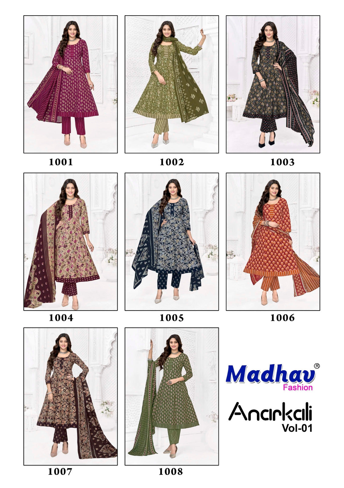 Anarkali Vol 1 Madhav Fashion Readymade Cotton Pant Suits Wholesaler