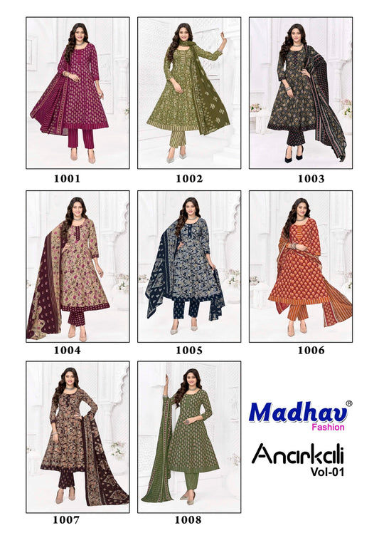 Anarkali Vol 1 Madhav Fashion Readymade Cotton Pant Suits Wholesaler