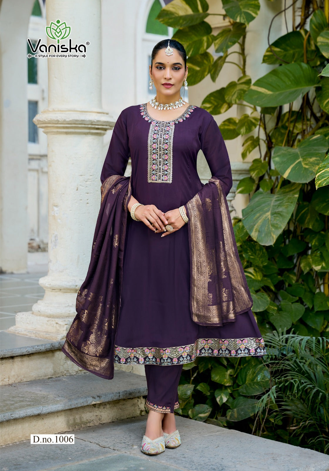 Anarkali Vol 1 Vaniska Chanderi Readymade Pant Style Suits Exporter