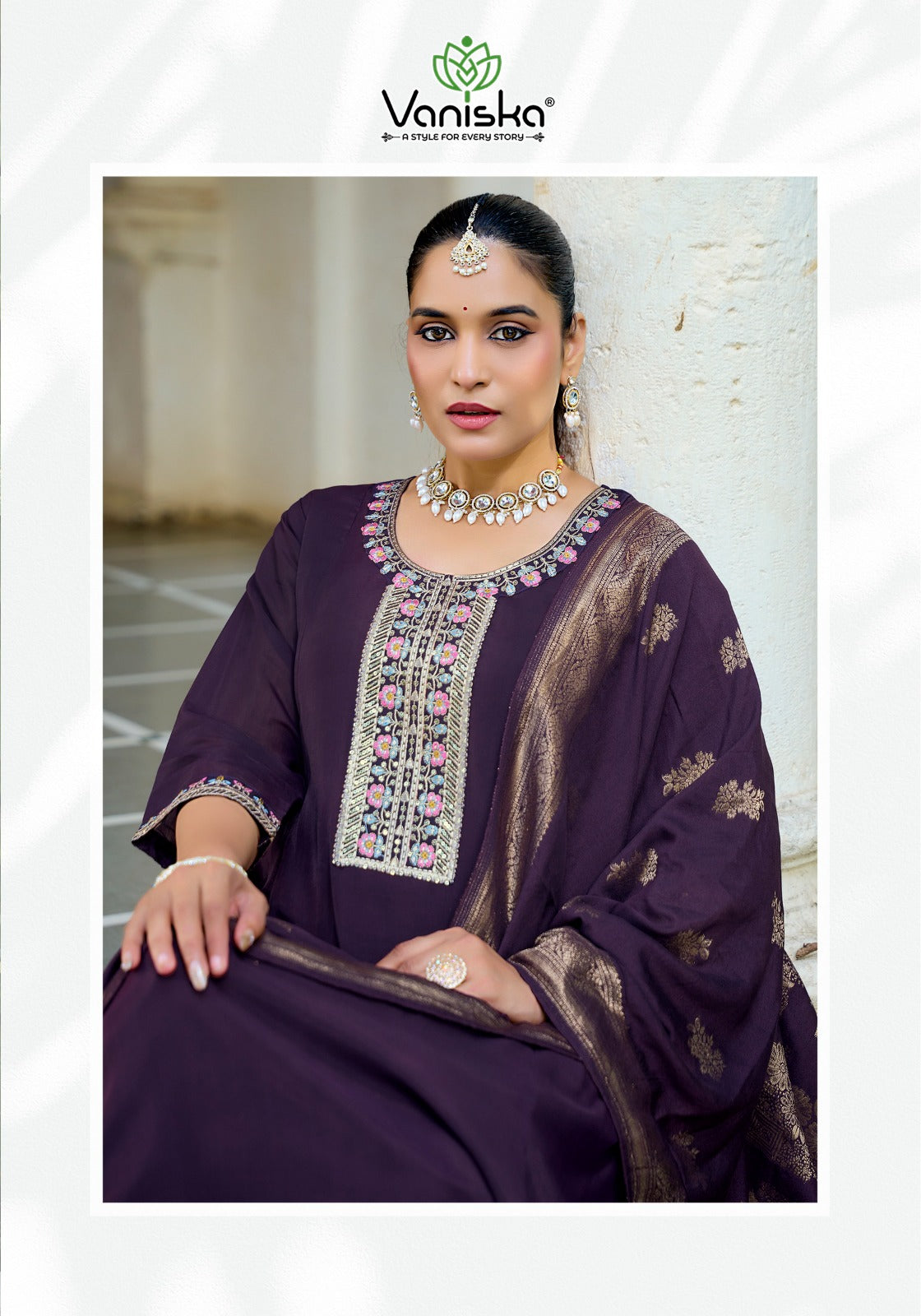 Anarkali Vol 1 Vaniska Chanderi Readymade Pant Style Suits Exporter