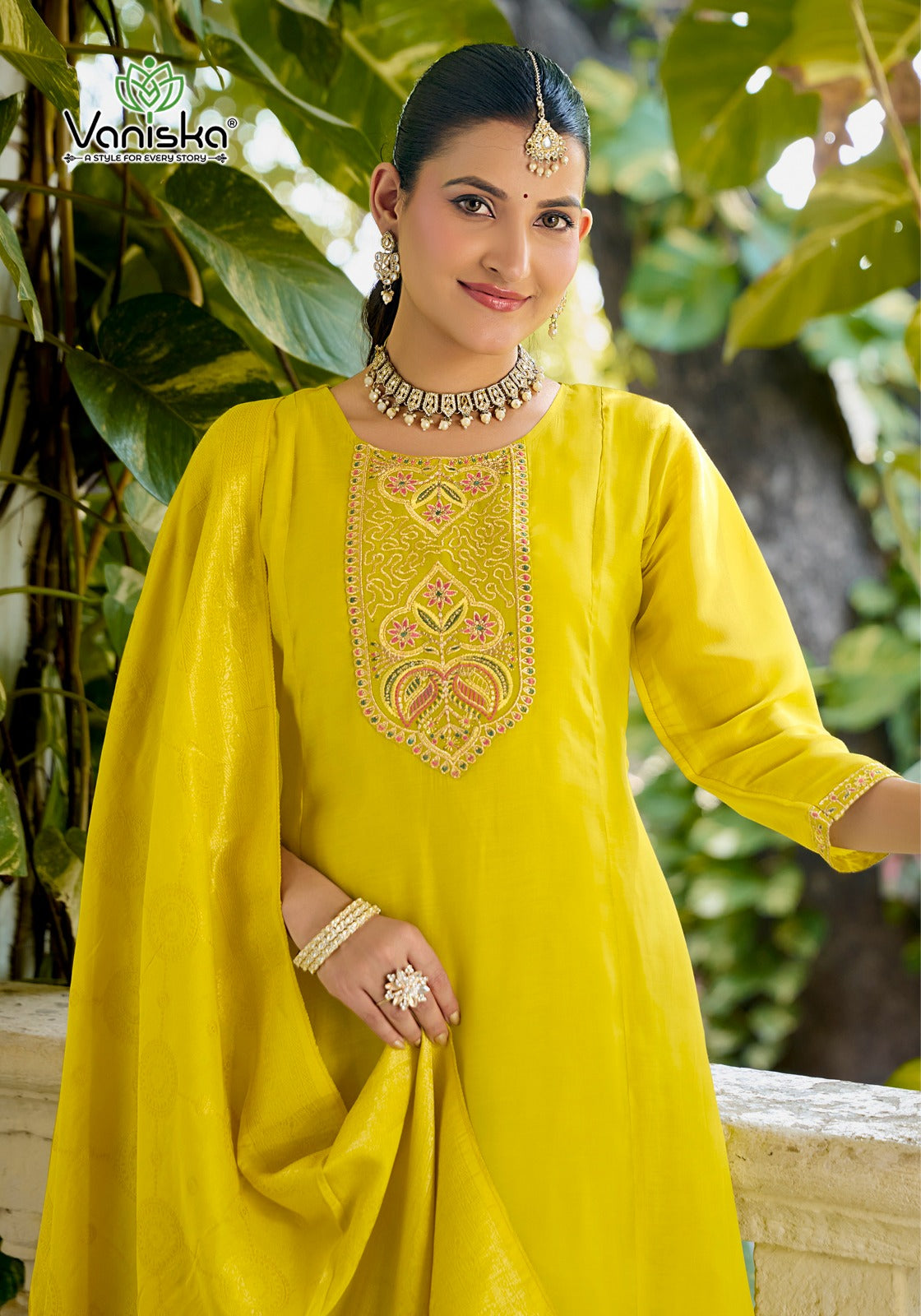 Anarkali Vol 1 Vaniska Chanderi Readymade Pant Style Suits Exporter