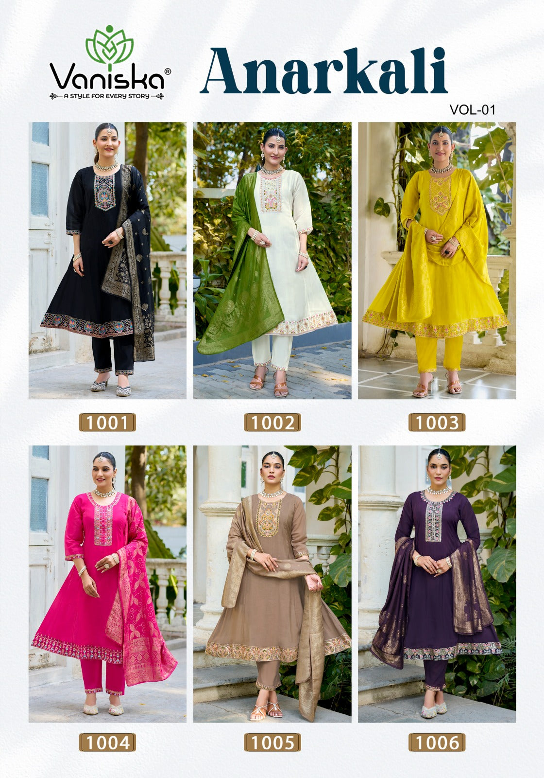 Anarkali Vol 1 Vaniska Chanderi Readymade Pant Style Suits Exporter