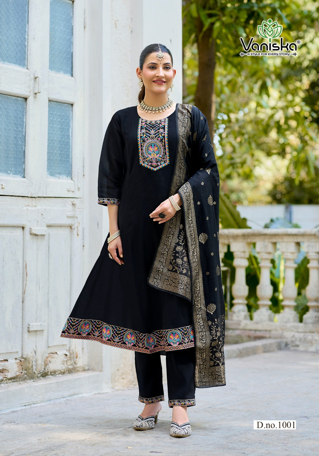 Anarkali Vol 1 Vaniska Chanderi Readymade Pant Style Suits Exporter
