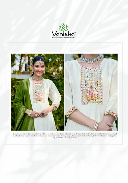 Anarkali Vol 1 Vaniska Chanderi Readymade Pant Style Suits Exporter