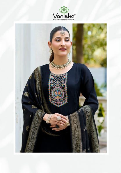 Anarkali Vol 1 Vaniska Chanderi Readymade Pant Style Suits Exporter