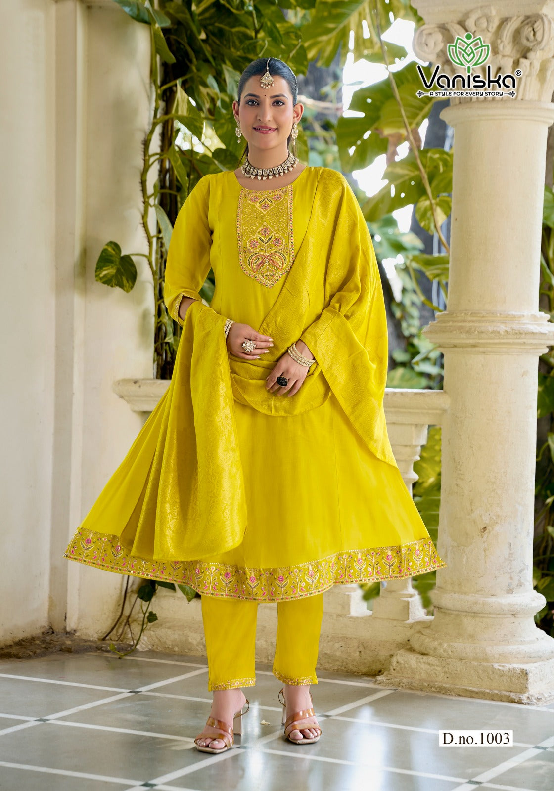 Anarkali Vol 1 Vaniska Chanderi Readymade Pant Style Suits Exporter