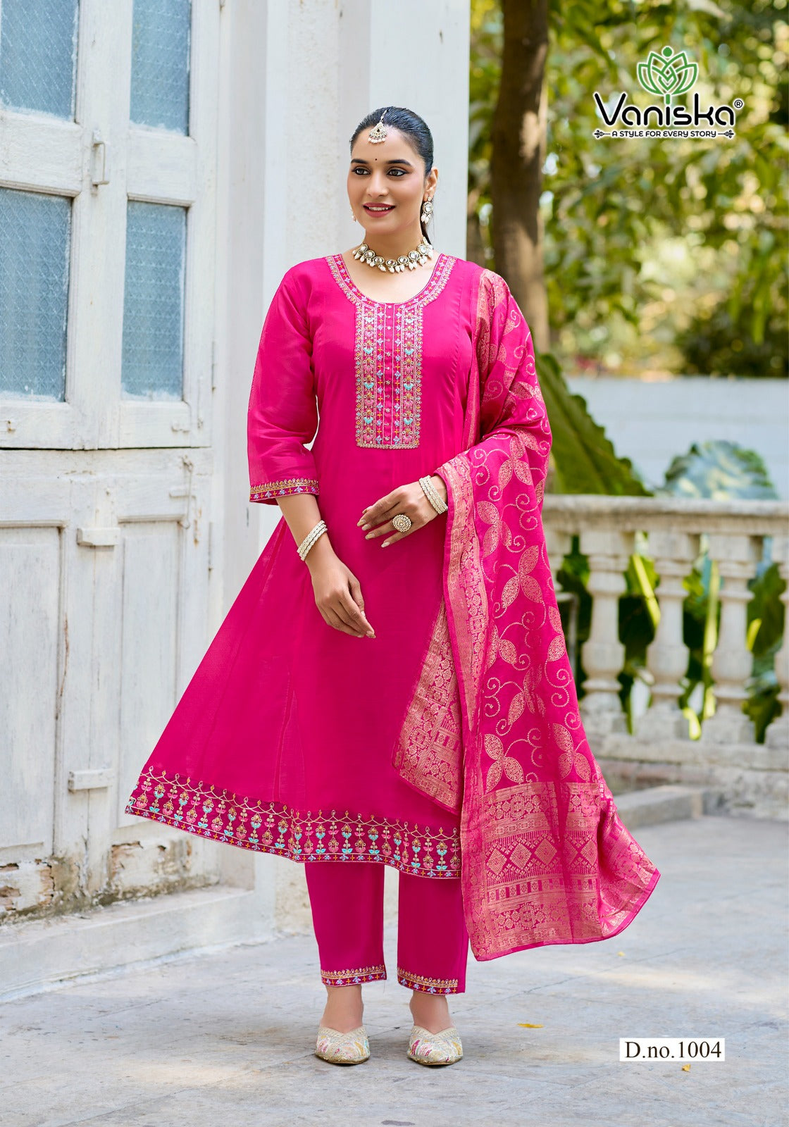 Anarkali Vol 1 Vaniska Chanderi Readymade Pant Style Suits Exporter