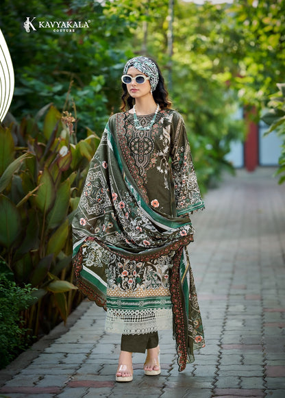 Anarkali Vol 25 Kavyakala Lawn Cotton Karachi Salwar Suits Supplier Ahmedabad