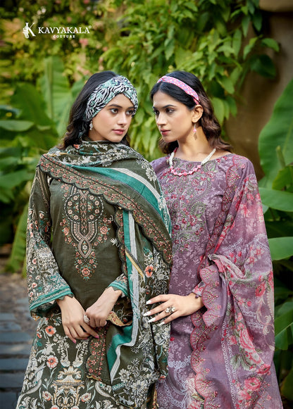 Anarkali Vol 25 Kavyakala Lawn Cotton Karachi Salwar Suits Supplier Ahmedabad