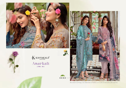 Anarkali Vol 26 Kavyakala Lawn Cotton Karachi Salwar Suits Wholesaler India