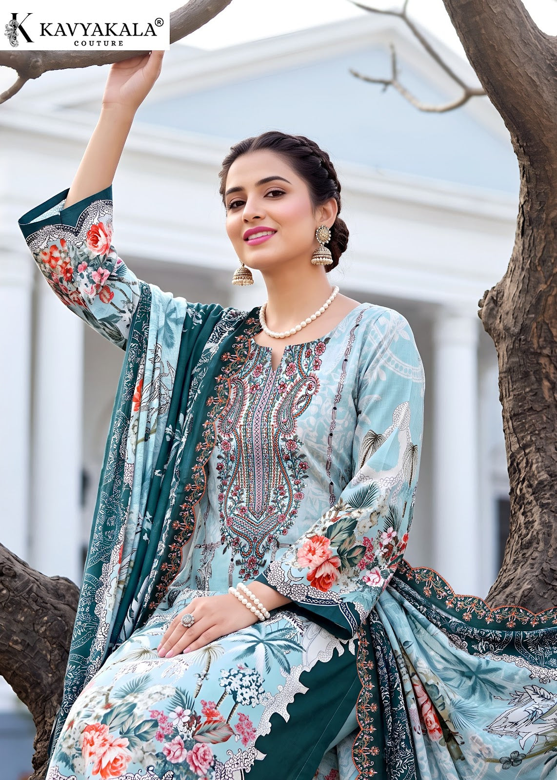Anarkali Vol 29 Kavyakala Lawn Cotton Karachi Salwar Suits Exporter Ahmedabad