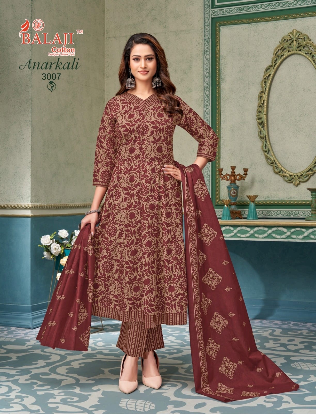 Anarkali Vol 3 Balaji Readymade Cotton Pant Suits Wholesale Price