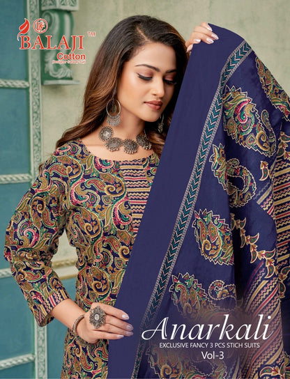 Anarkali Vol 3 Balaji Readymade Cotton Pant Suits Wholesale Price