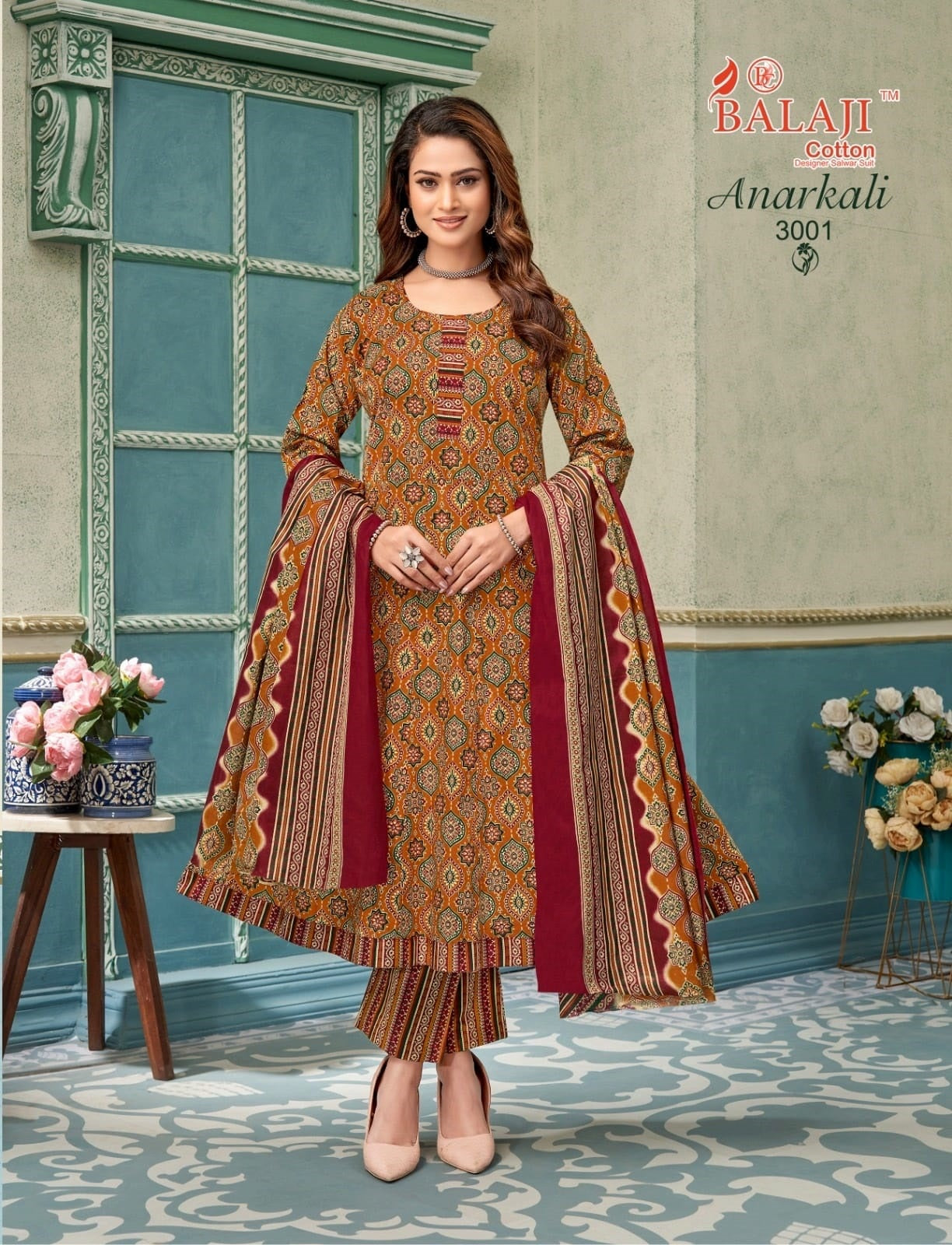 Anarkali Vol 3 Balaji Readymade Cotton Pant Suits Wholesale Price