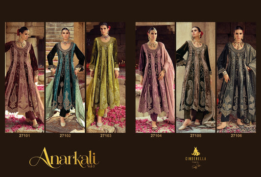 Anarkali Vol 3 Cinderella Viscose Velvet Suits Manufacturer India