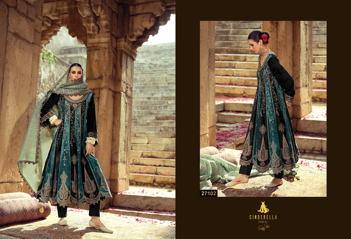 Anarkali Vol 3 Cinderella Viscose Velvet Suits Manufacturer India