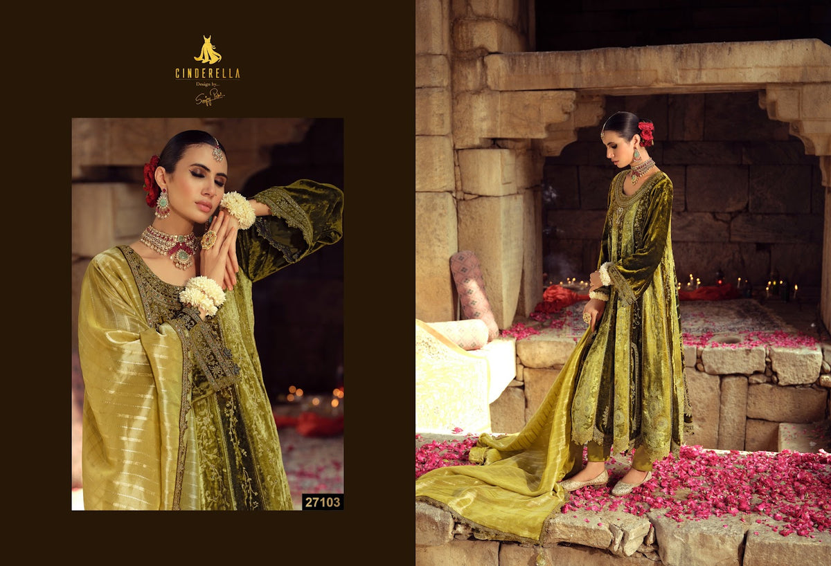 Anarkali Vol 3 Cinderella Viscose Velvet Suits Manufacturer India