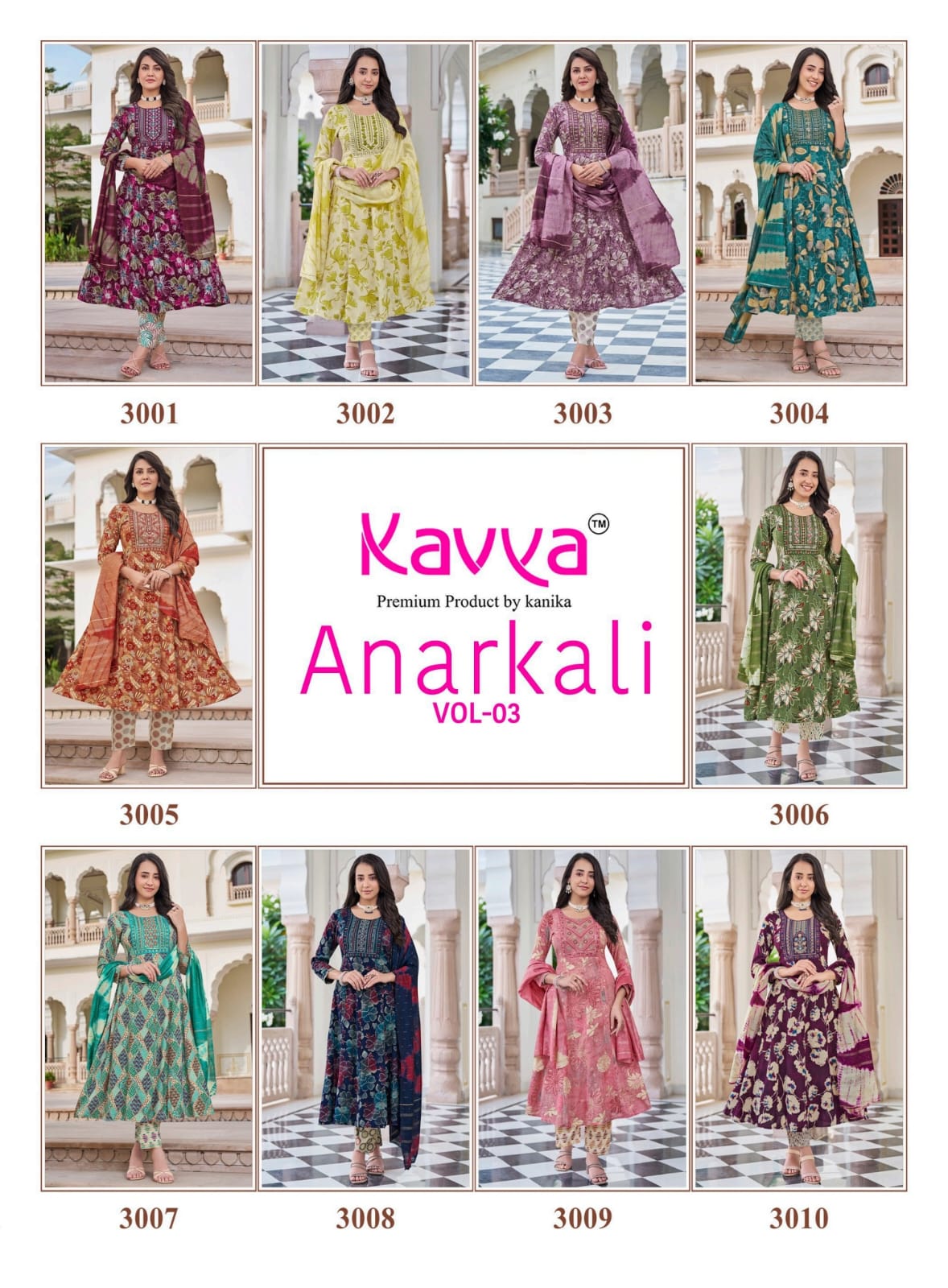 Anarkali Vol 3 Kavya Rayon Readymade Pant Style Suits Manufacturer Ahmedabad