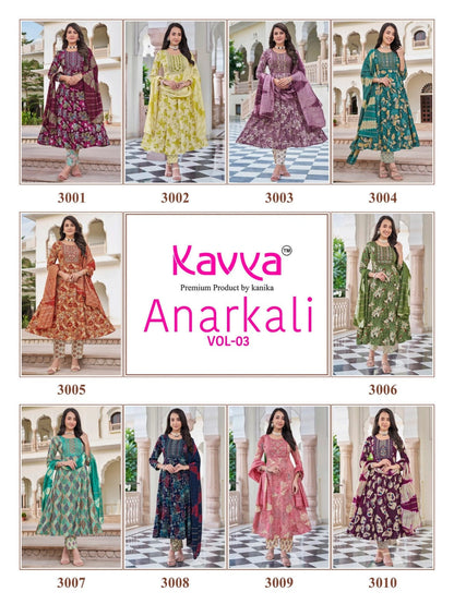 Anarkali Vol 3 Kavya Rayon Readymade Pant Style Suits Manufacturer Ahmedabad