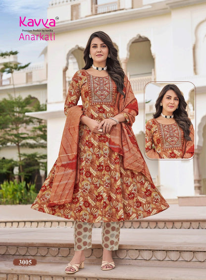 Anarkali Vol 3 Kavya Rayon Readymade Pant Style Suits Manufacturer Ahmedabad