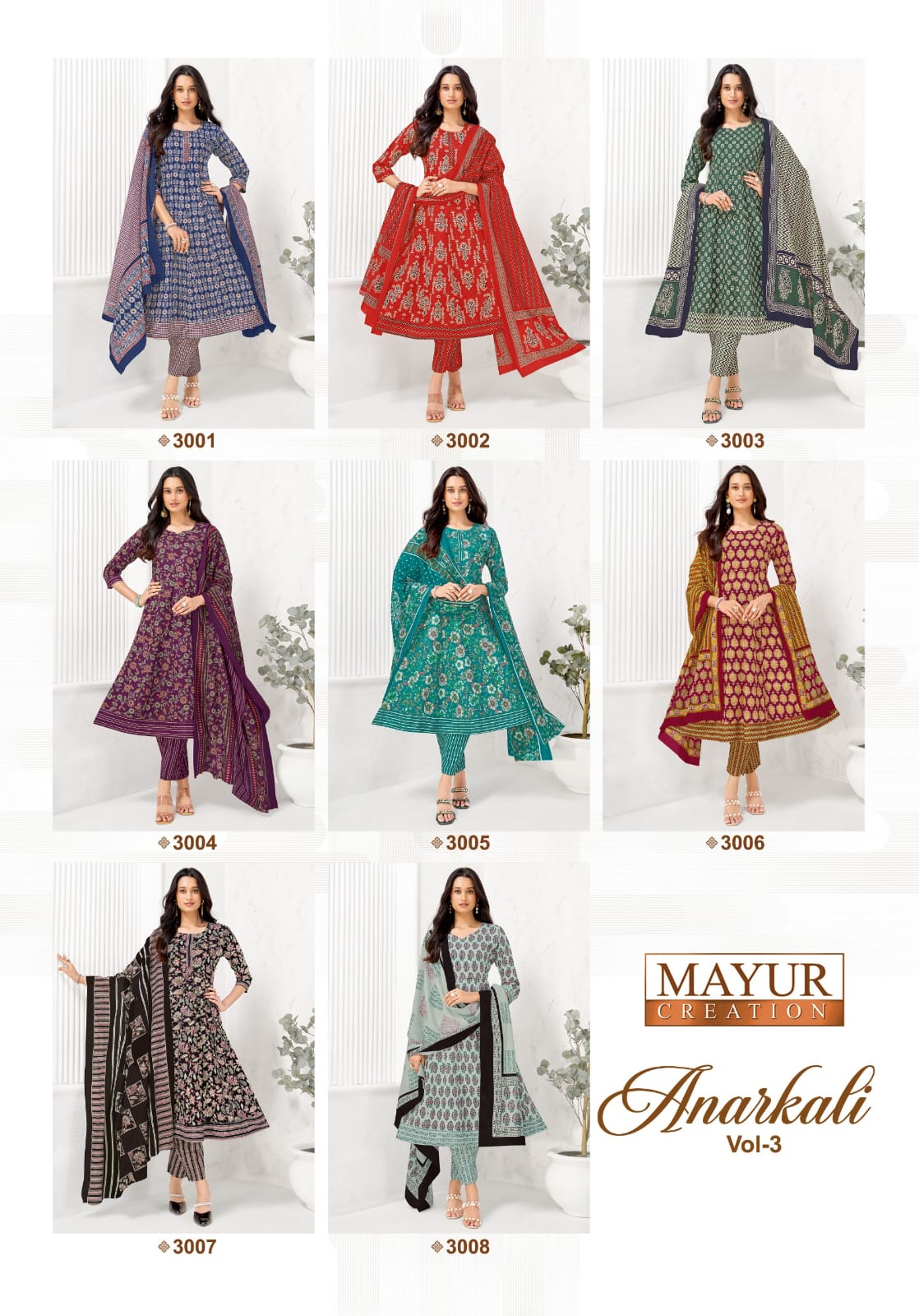 Anarkali Vol 3 Mayur Creation Readymade Cotton Pant Suits Wholesale Rate