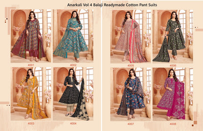 Anarkali Vol 4 Balaji Readymade Cotton Pant Suits Exporter Gujarat