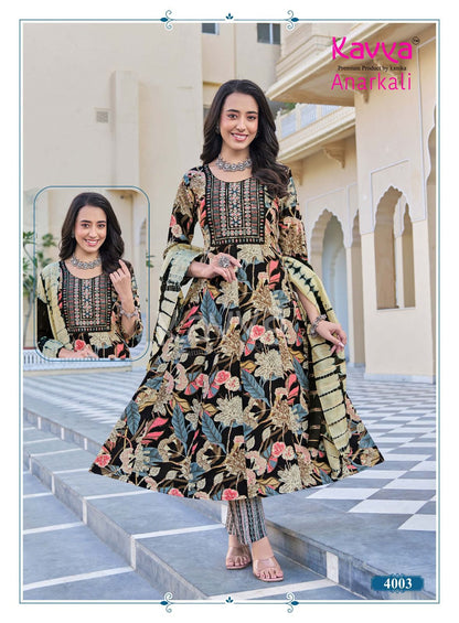 Anarkali Vol 4 Kavya Rayon Foil Readymade Pant Style Suits Manufacturer Ahmedabad