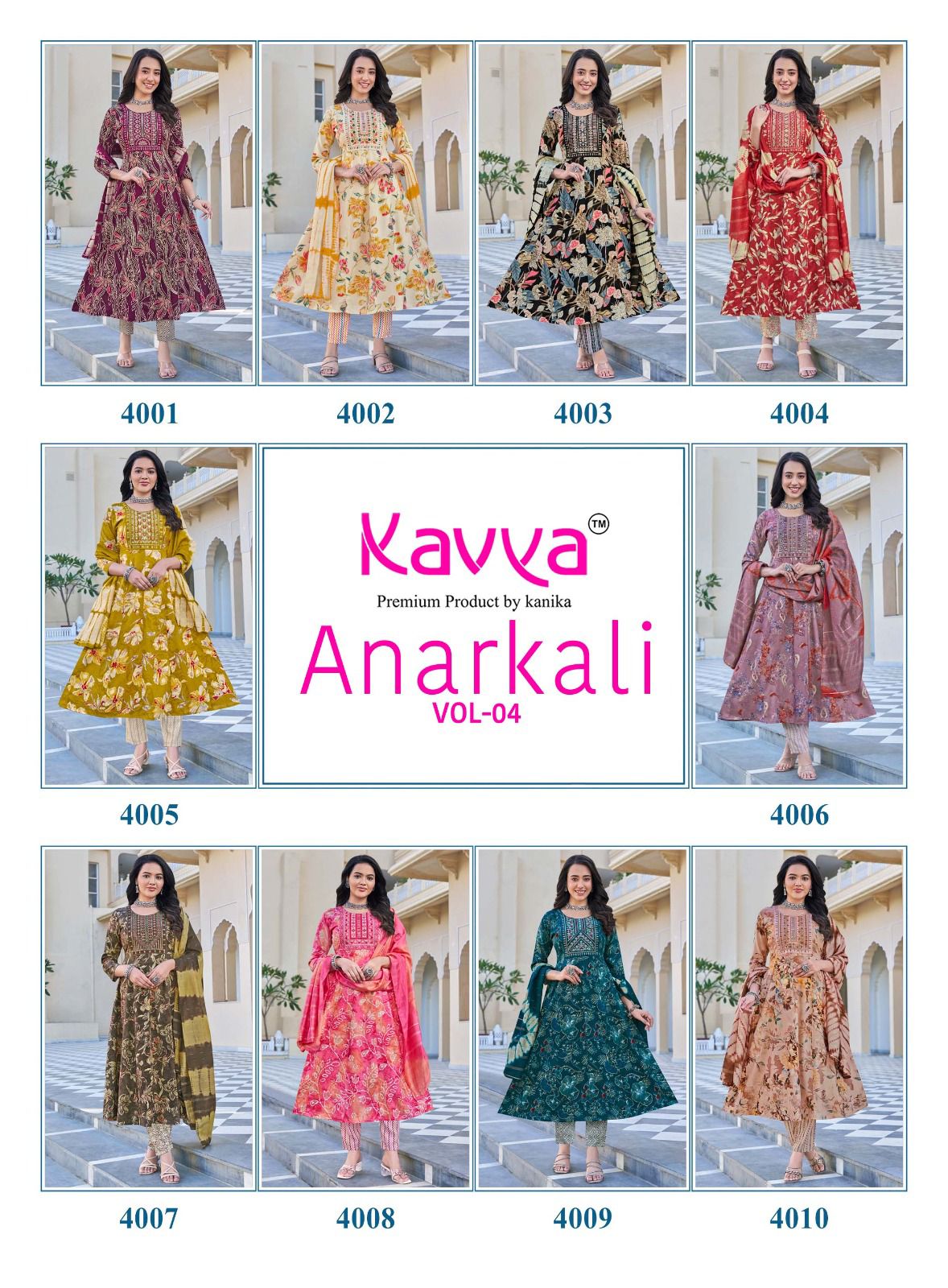 Anarkali Vol 4 Kavya Rayon Foil Readymade Pant Style Suits Manufacturer Ahmedabad