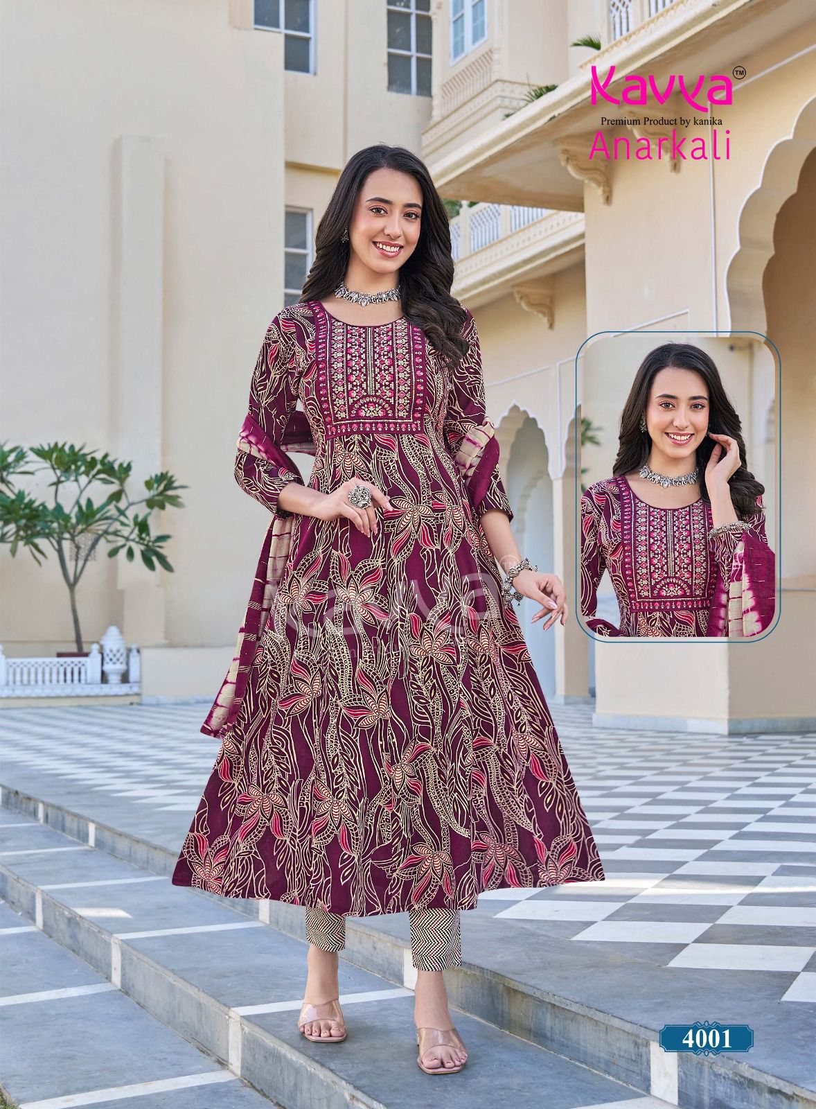 Anarkali Vol 4 Kavya Rayon Foil Readymade Pant Style Suits Manufacturer Ahmedabad
