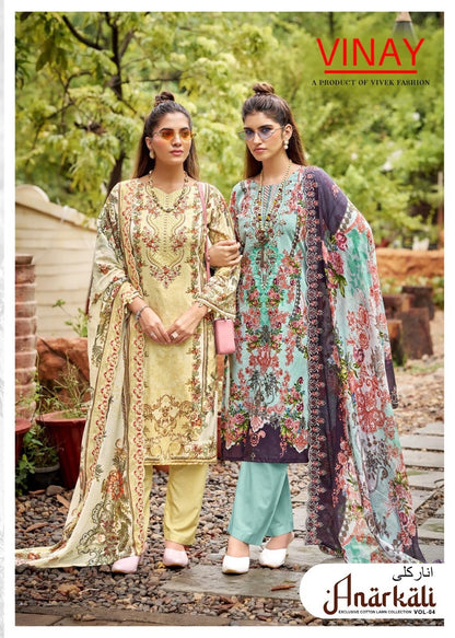 Anarkali Vol 4 Vinay Cambric Cotton Karachi Salwar Suits Wholesaler Ahmedabad