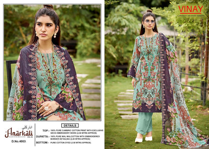 Anarkali Vol 4 Vinay Cambric Cotton Karachi Salwar Suits Wholesaler Ahmedabad