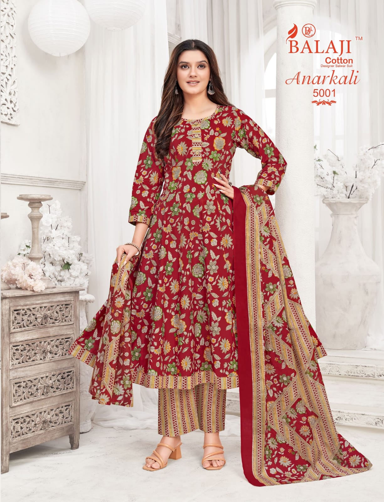 Anarkali Vol 5 Balaji Readymade Cotton Pant Suits Wholesaler Ahmedabad