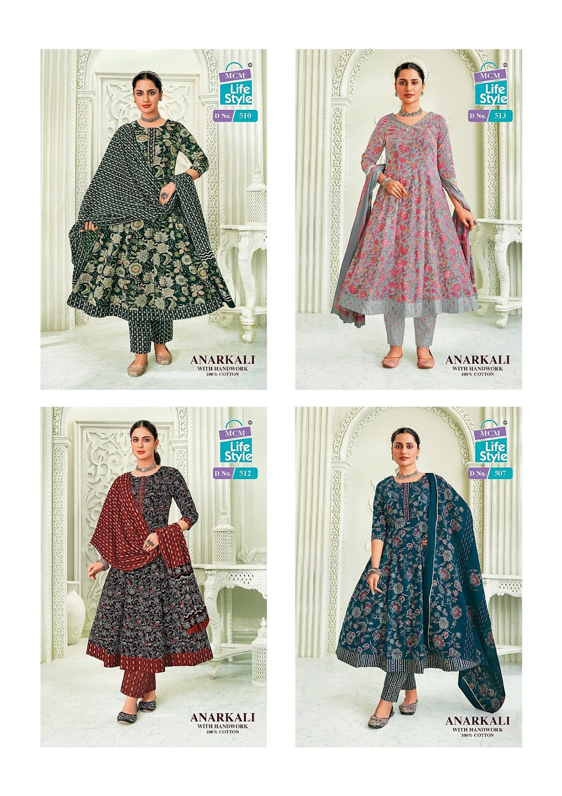 Anarkali Vol 5 Mcm Lifestyle Readymade Cotton Pant Suits Wholesaler Gujarat