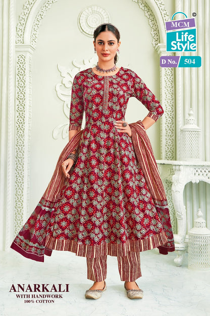Anarkali Vol 5 Mcm Lifestyle Readymade Cotton Pant Suits Wholesaler Gujarat