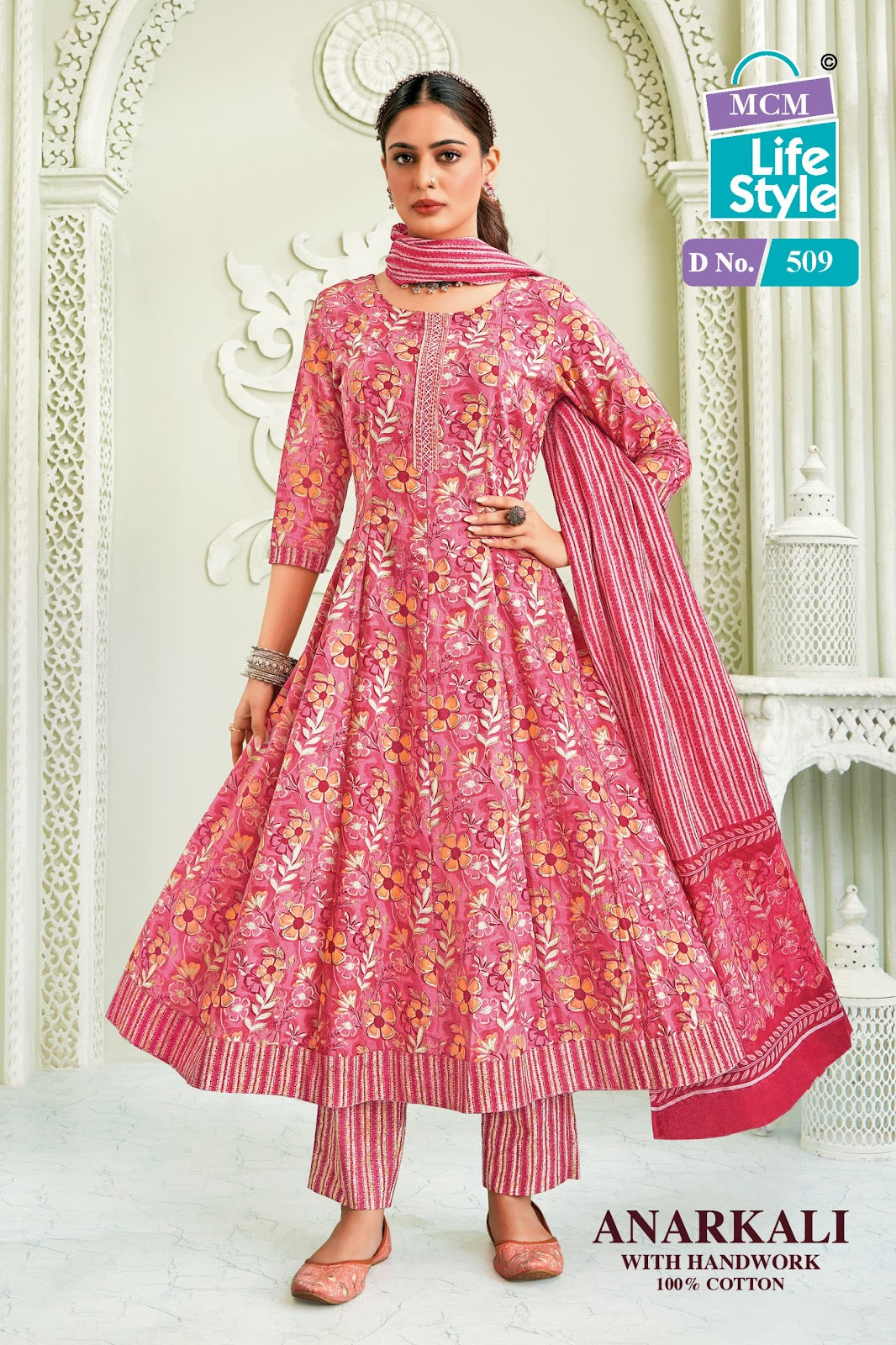 Anarkali Vol 5 Mcm Lifestyle Readymade Cotton Pant Suits Wholesaler Gujarat
