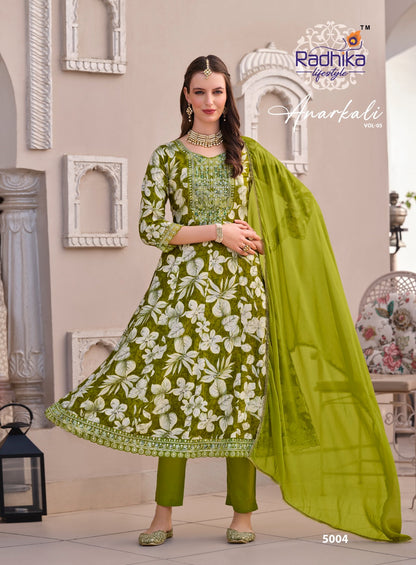 Anarkali Vol 5 Radhika Lifestyle Reyon Readymade Pant Style Suits Supplier
