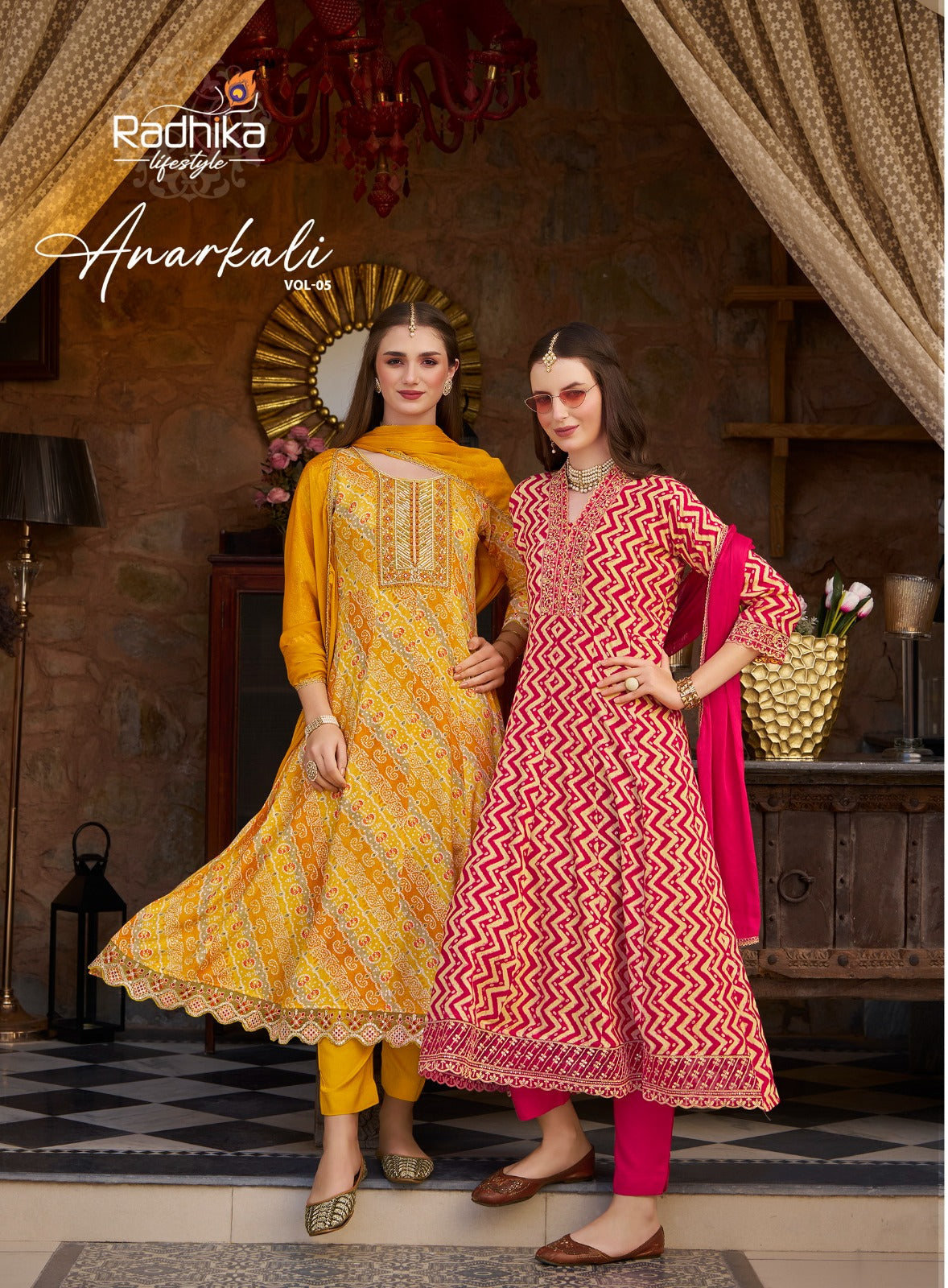 Anarkali Vol 5 Radhika Lifestyle Reyon Readymade Pant Style Suits Supplier