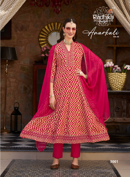 Anarkali Vol 5 Radhika Lifestyle Reyon Readymade Pant Style Suits Supplier
